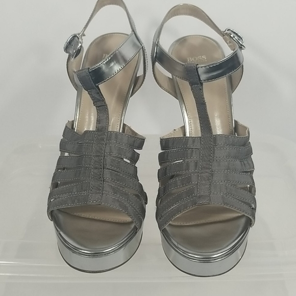Hugo Boss Silver Platform Stiletto Heels - Picture 2 of 12